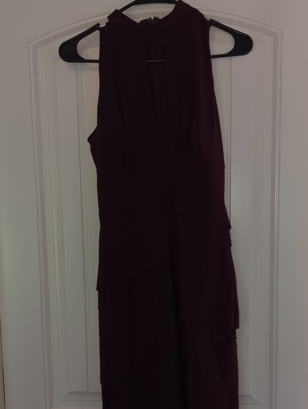 White House Black Market Burgundy Sleeveless Maxi Dress